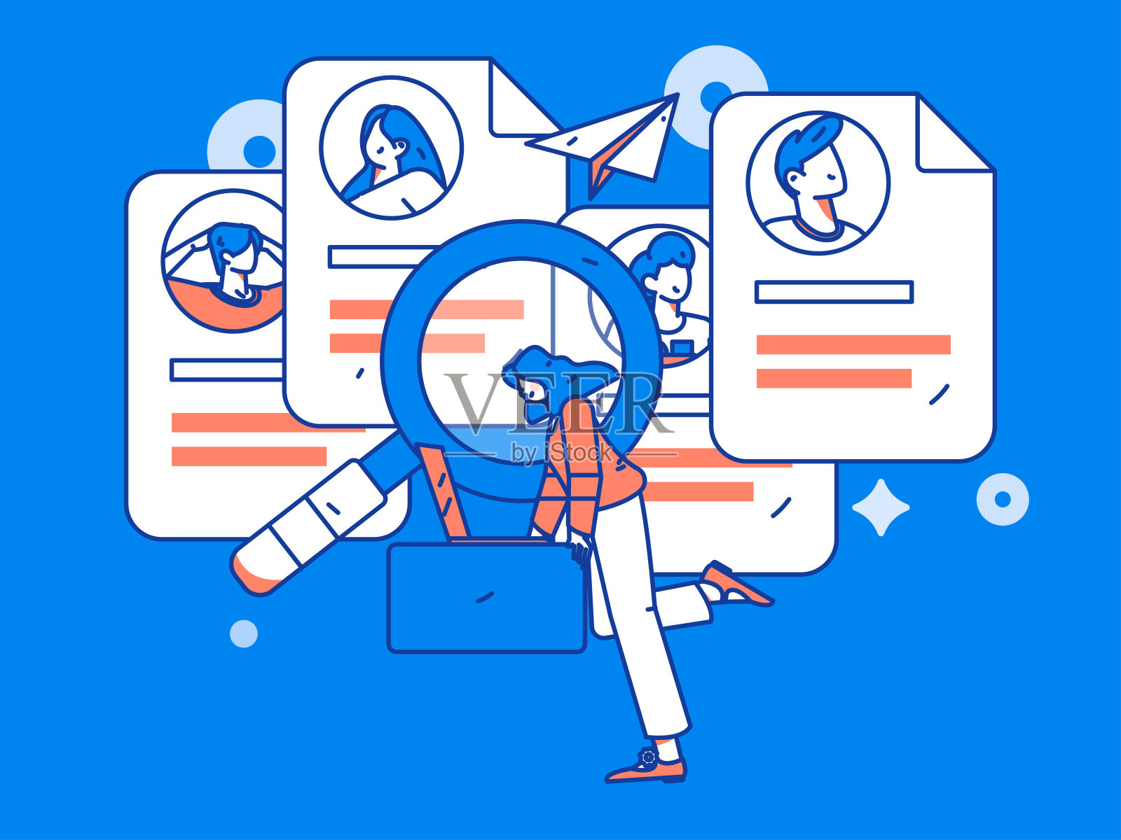 人员面试平面矢量概念操作手绘插图插画图片素材