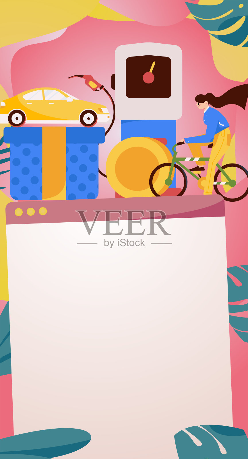 矢量互联网操作手绘插图的人获得折扣加油他们的汽车插画图片素材