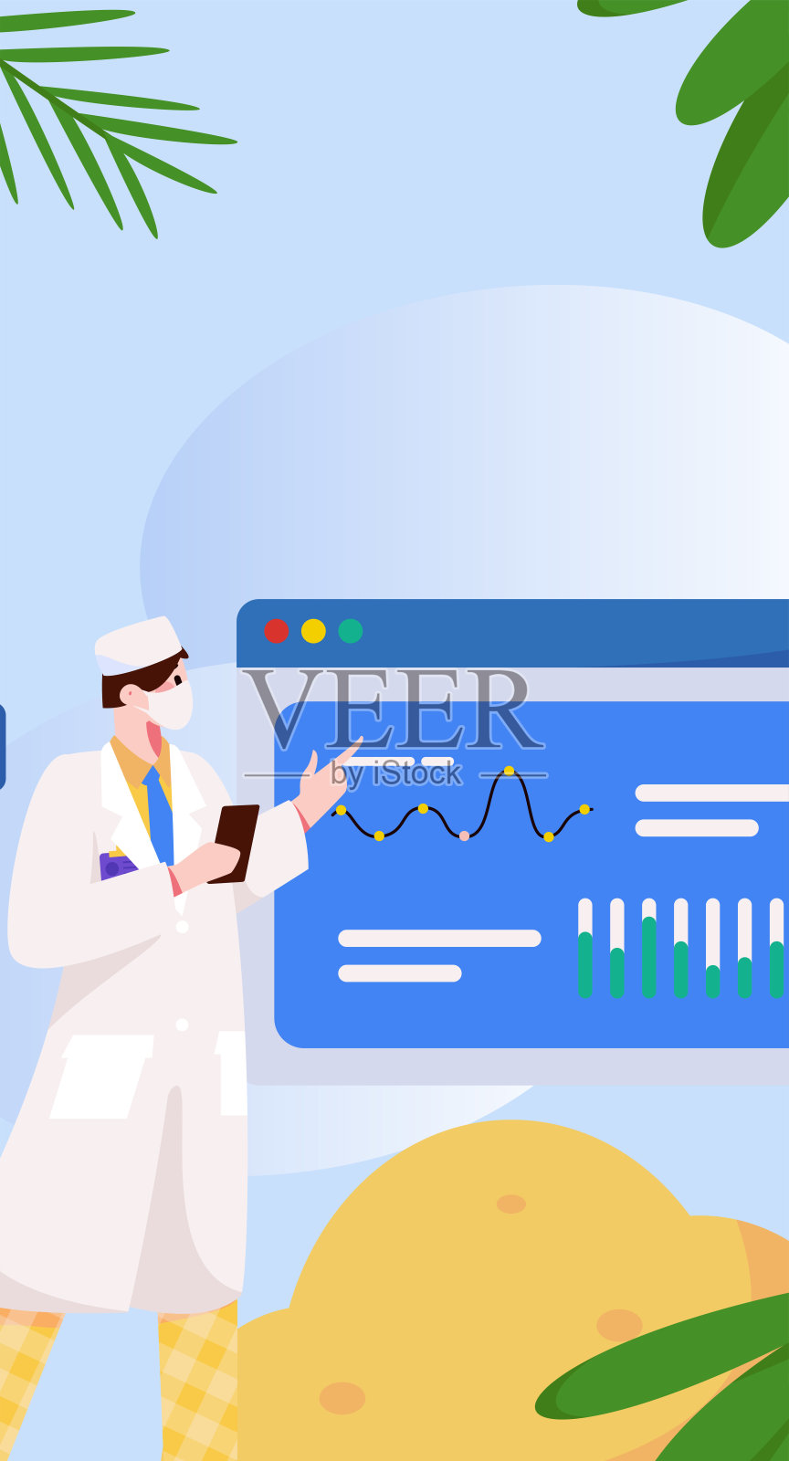 医学人物抗击疫情的平面矢量概念操作手绘插图插画图片素材