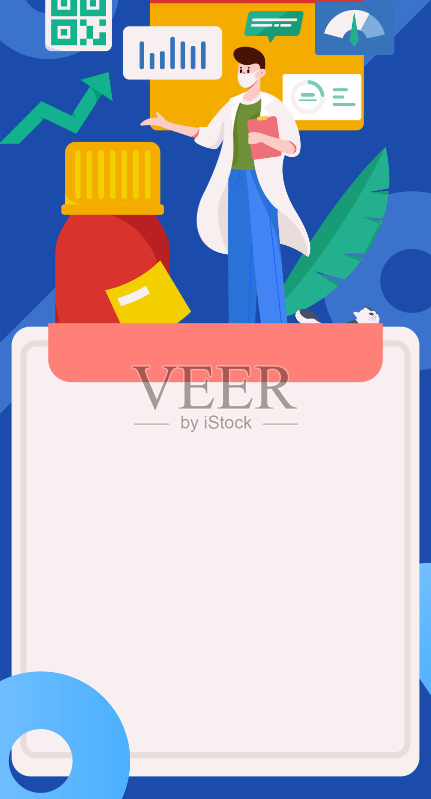 医学人物抗击疫情的平面矢量概念操作手绘插图插画图片素材