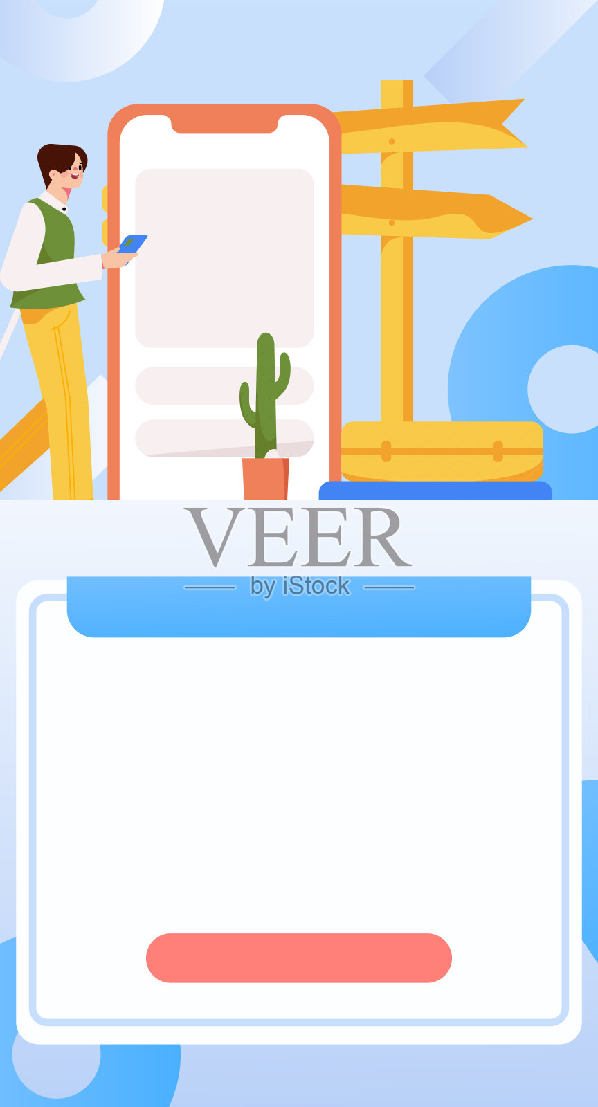 假期旅游旅游人物互联网背景矢量手绘插画插画图片素材