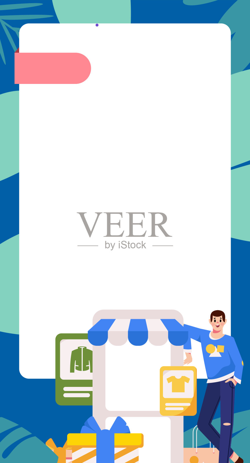 假日购物的人做电子商务网上购物平面矢量概念操作手绘插图插画图片素材