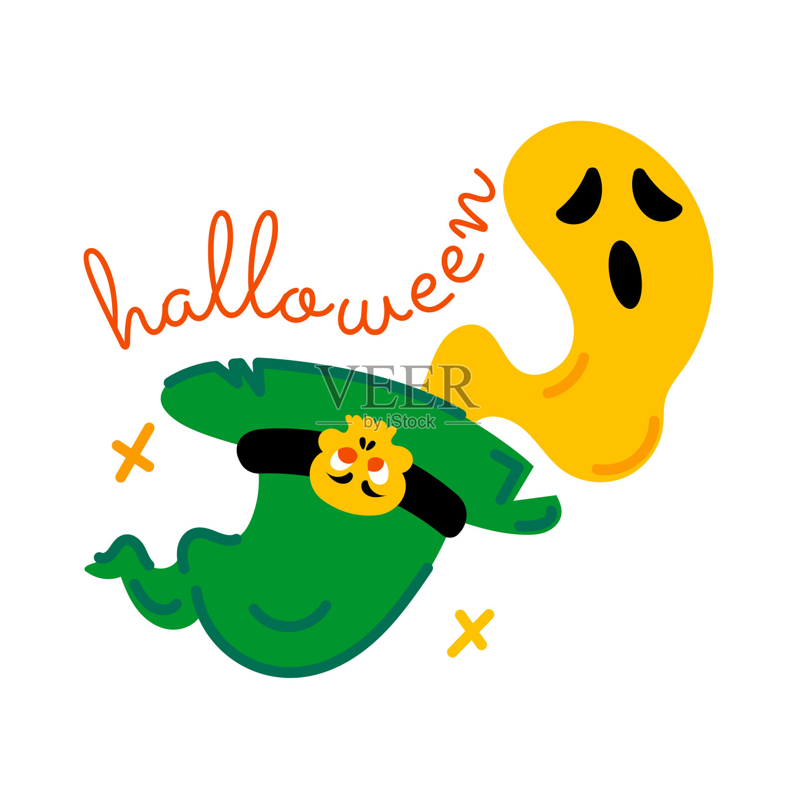 万圣节的一天插画图片素材