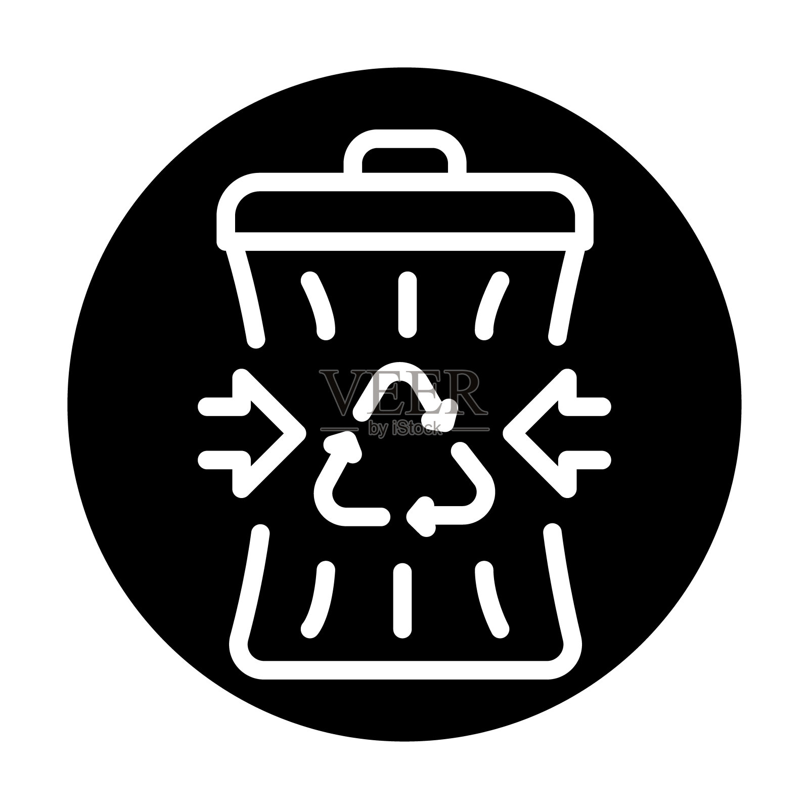 垃圾回收彩色平面图标。零浪费的生活方式。生态友好。插画图片素材