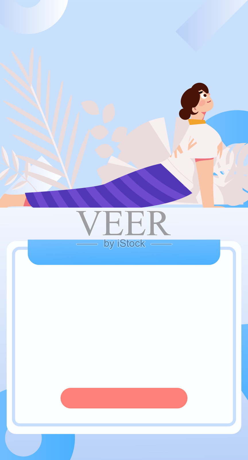 练习瑜伽，身心健康，平面矢量人物概念，操作手绘插图插画图片素材