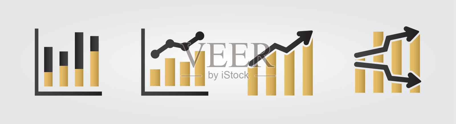 图形图标集隔离在白色背景上插画图片素材