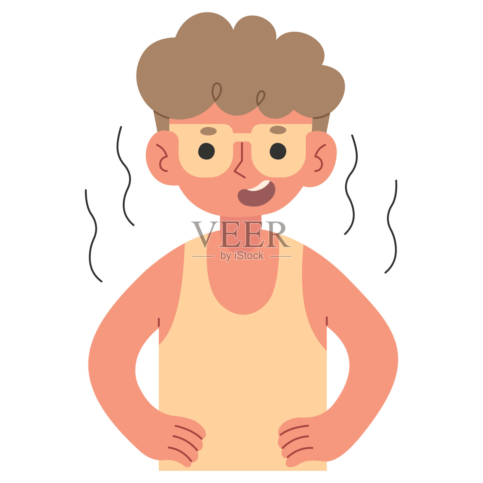 晒伤2插画图片素材