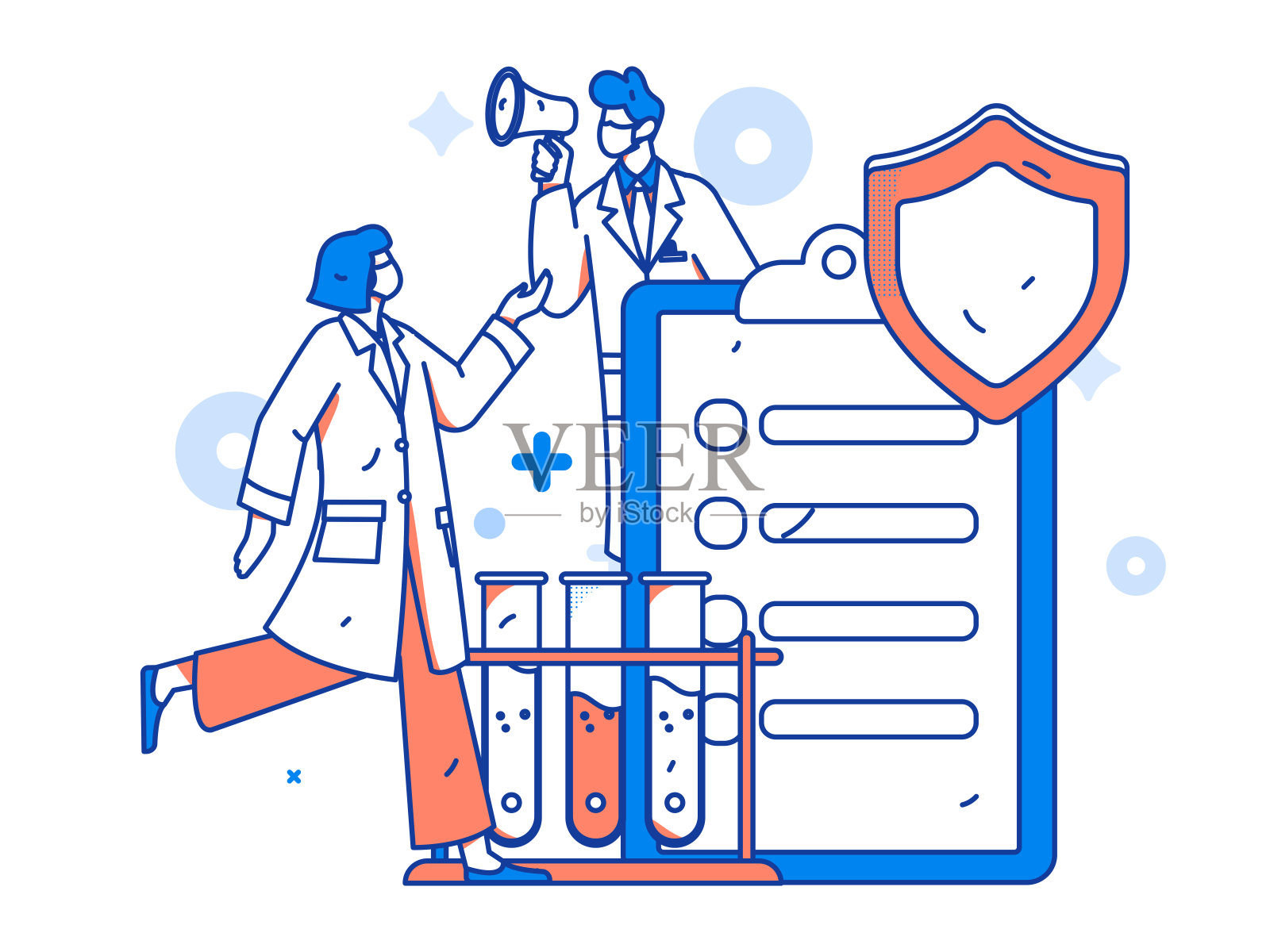 医学人物抗击疫情的平面矢量概念操作手绘插图插画图片素材