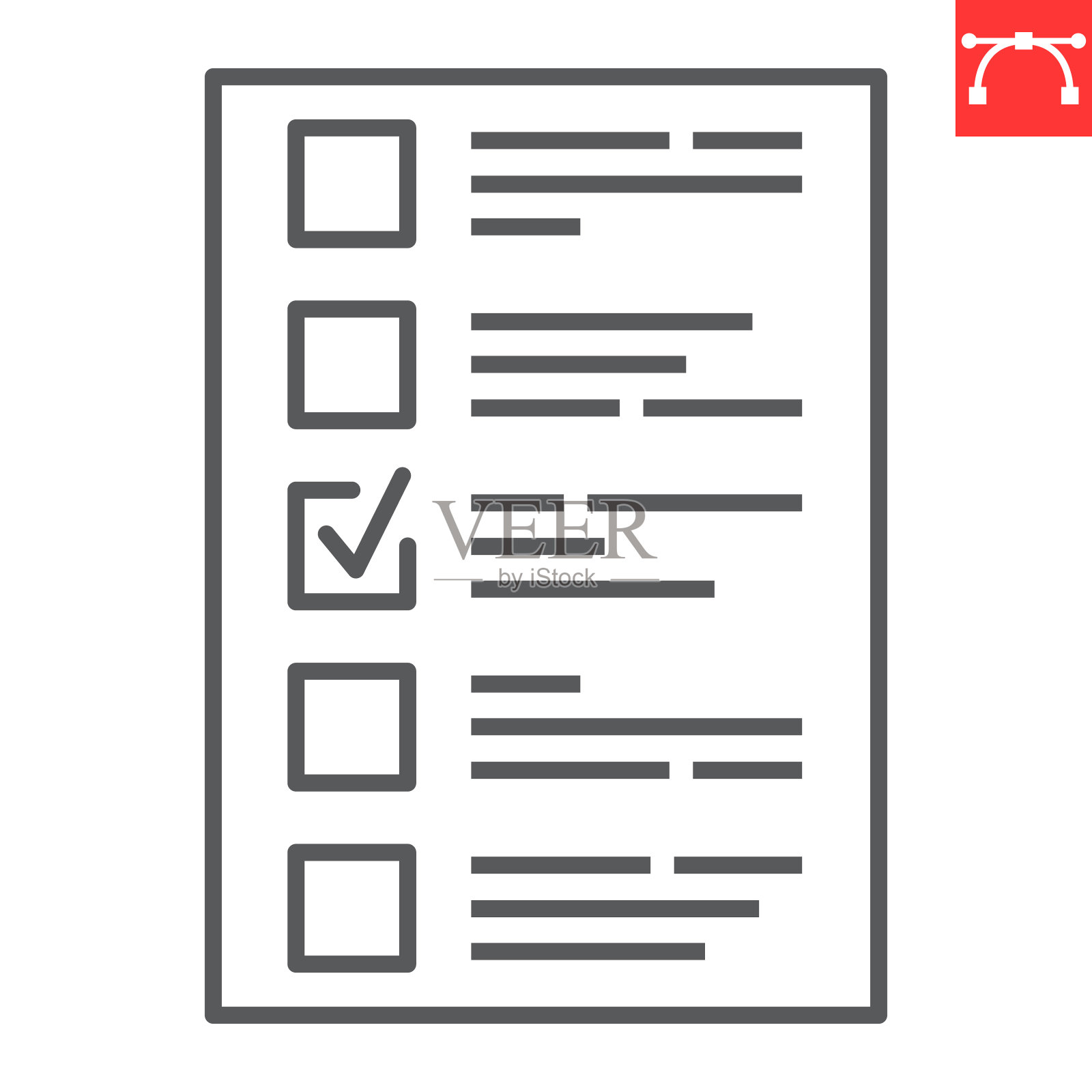 选票线条图标插画图片素材