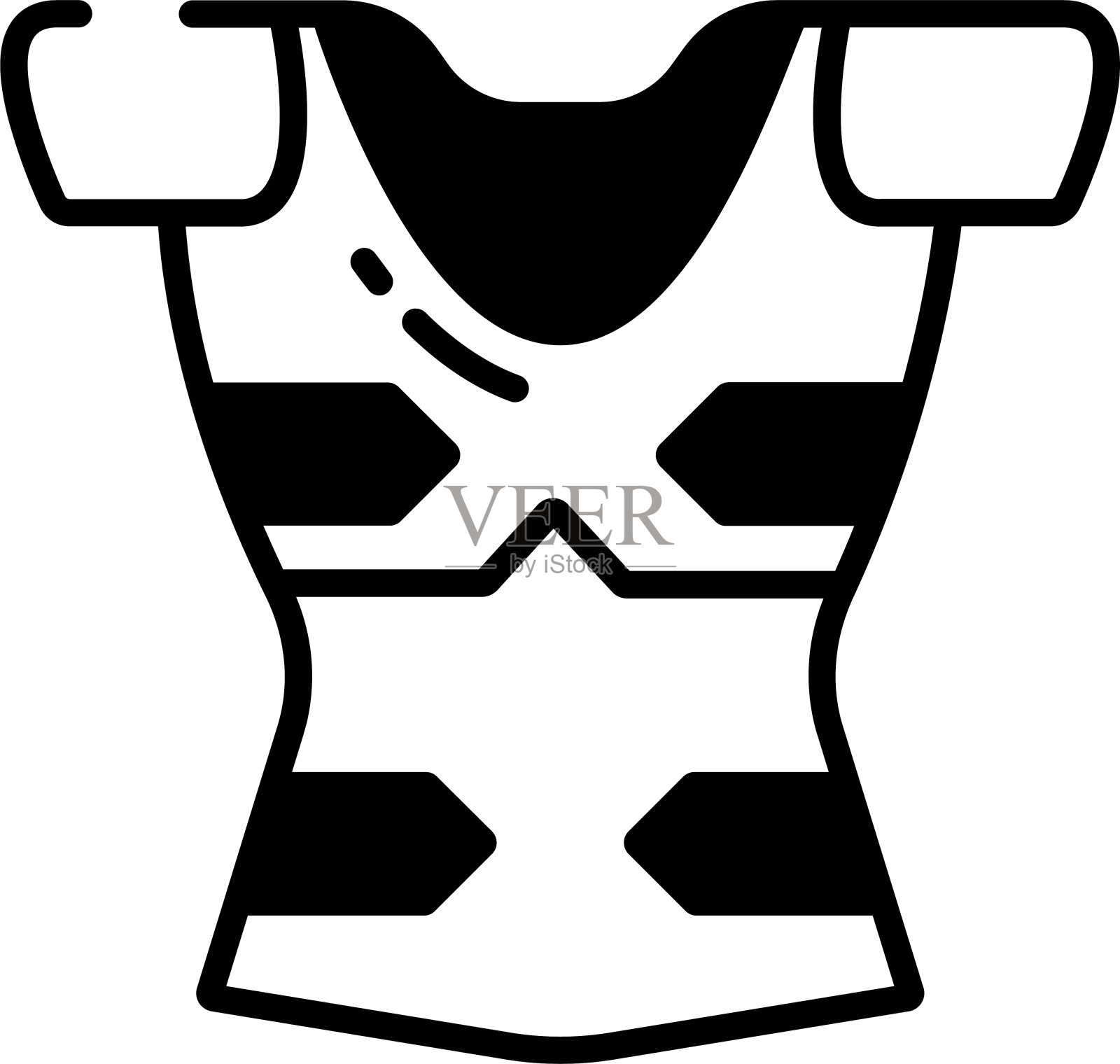 普拉卡特盔甲字形和线矢量插图插画图片素材