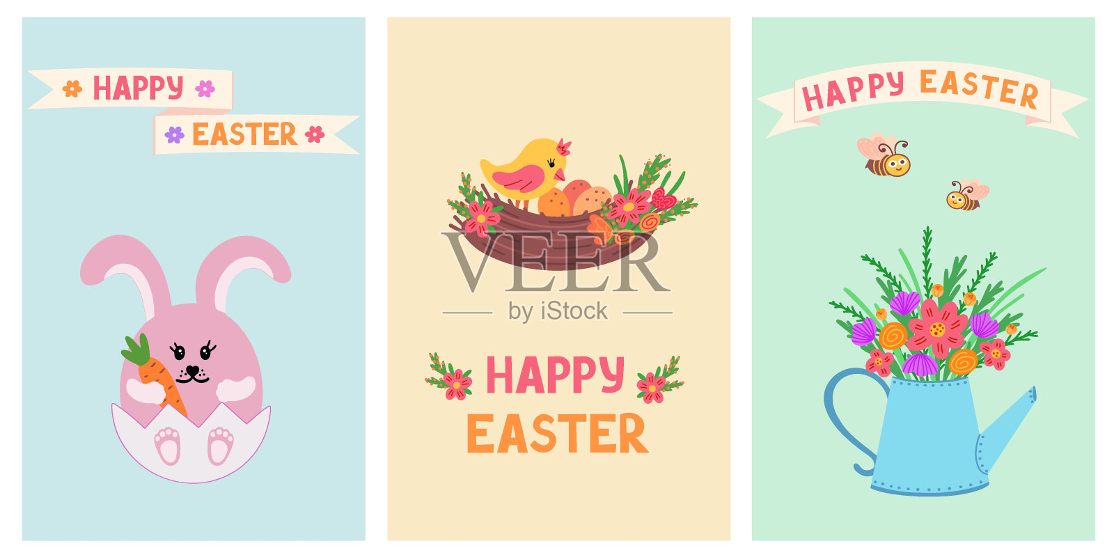 复活节贺卡插画图片素材