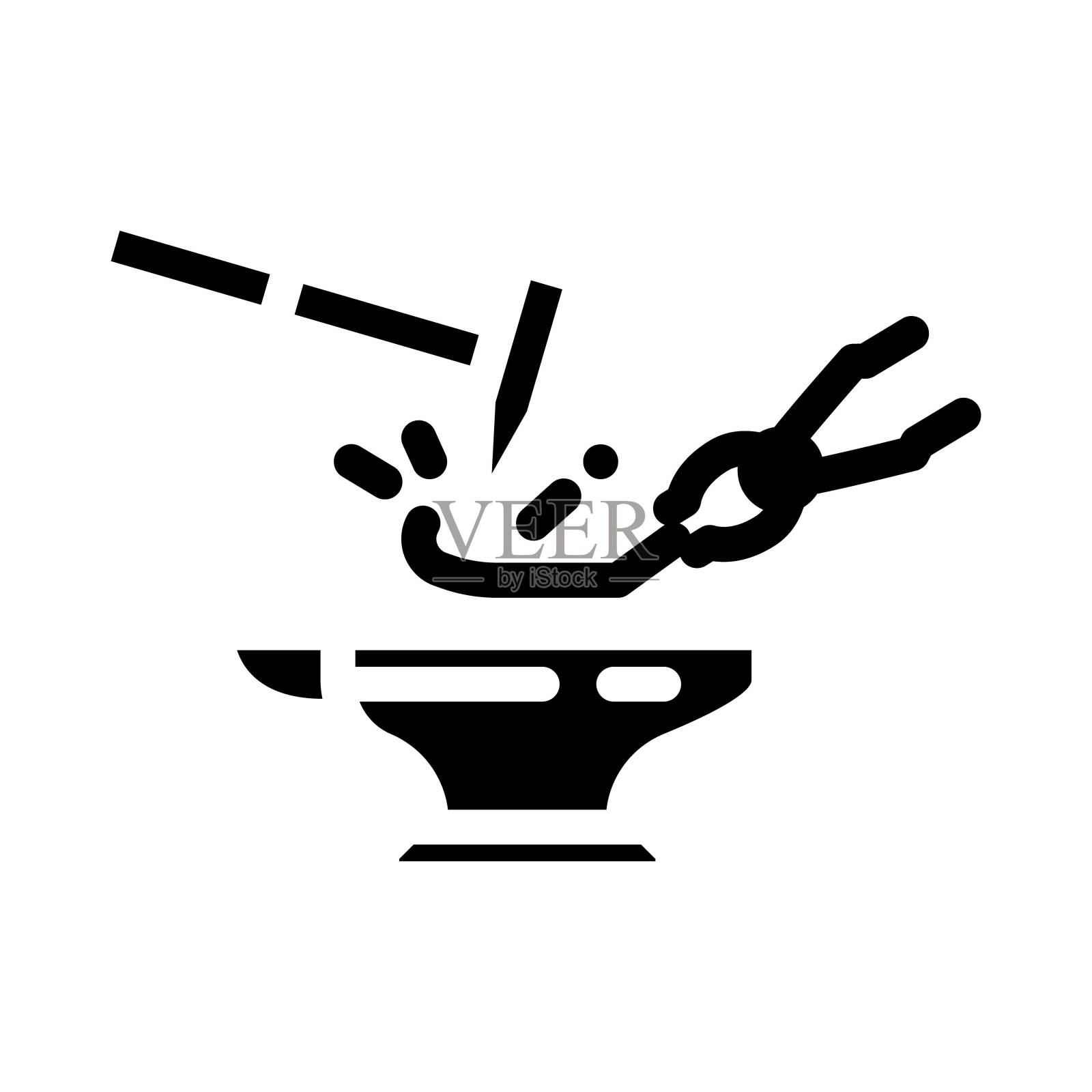 打孔铁匠金属字形图标矢量插图插画图片素材