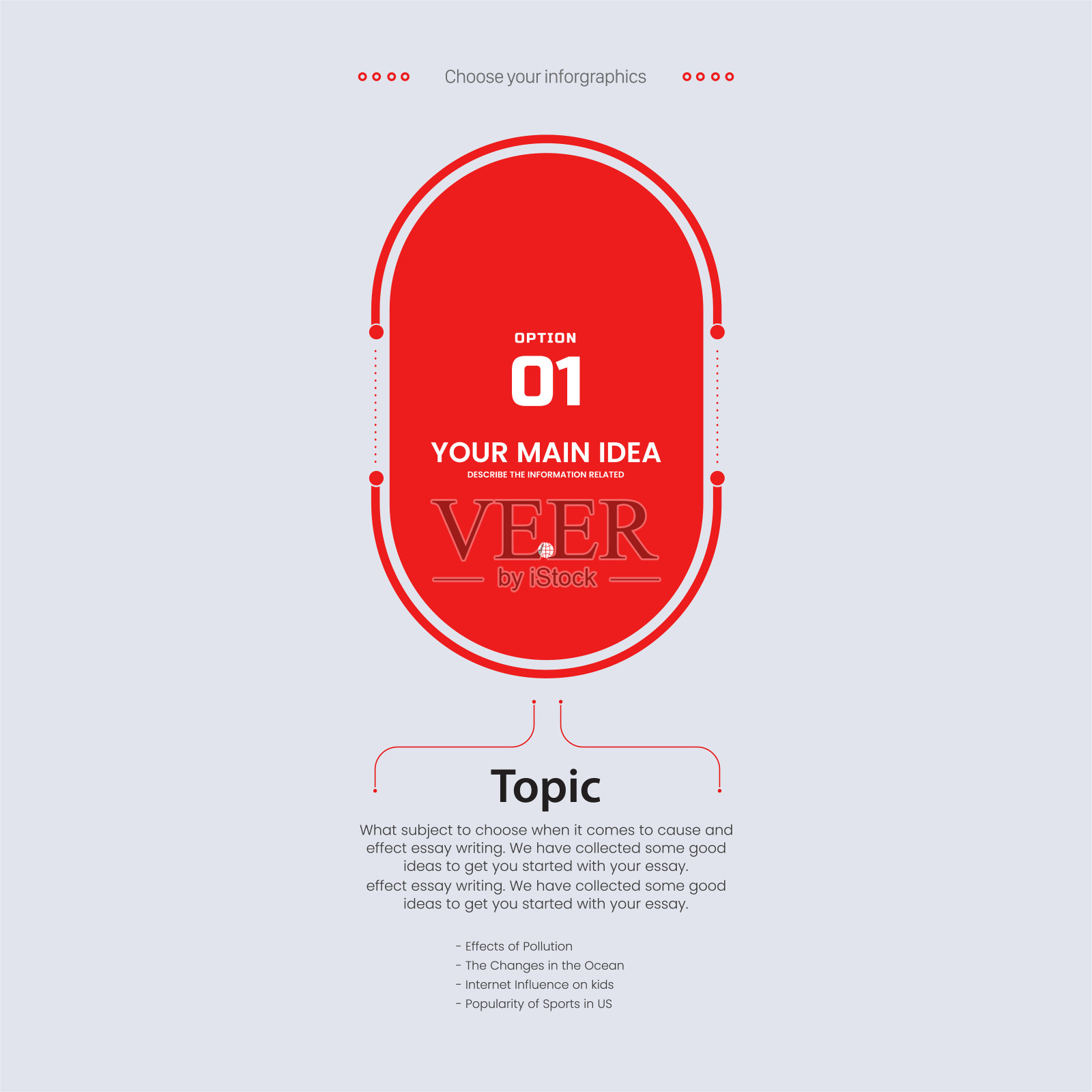 一个红色的信息图风格，商业和财务流程，一个信息图流程步骤矢量插图设计插画图片素材