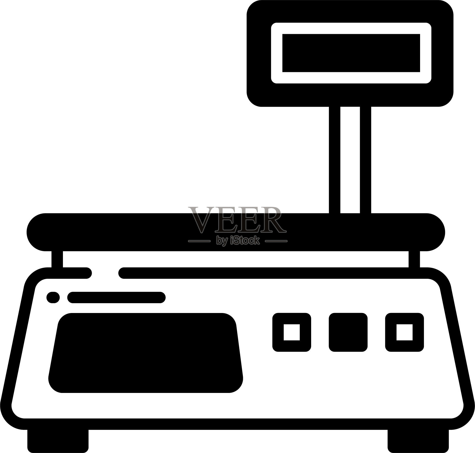 杂货规模字形和线矢量插图插画图片素材