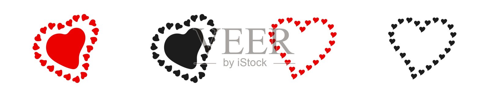 心，爱，浪漫矢量图标的应用程序和网站。象征着爱情和情人节。心向量设计平面插画图片素材