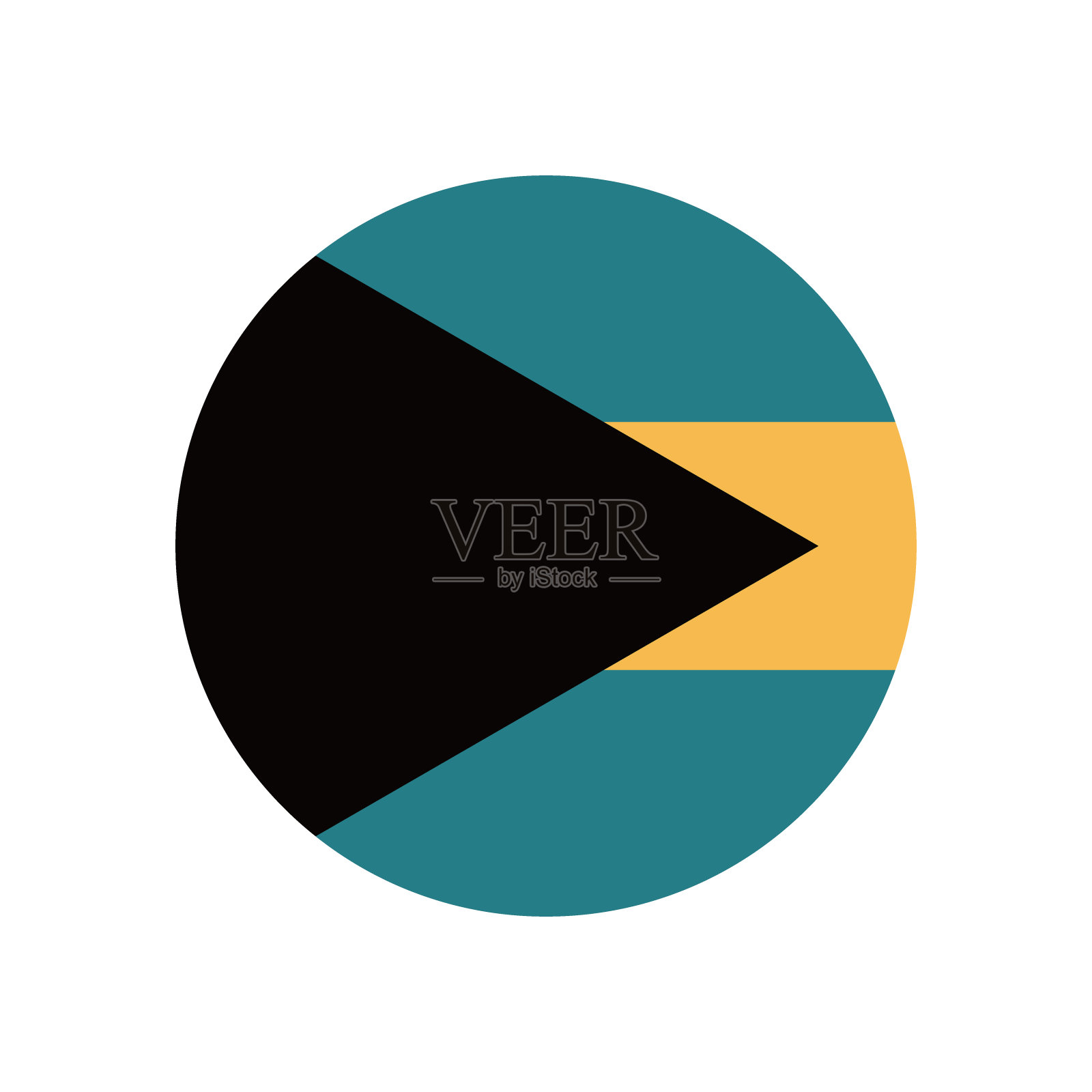 巴哈马国旗按钮图标。标准颜色。圆形按钮图标。圆形图标。电脑插图。数字插图。矢量插图。插画图片素材