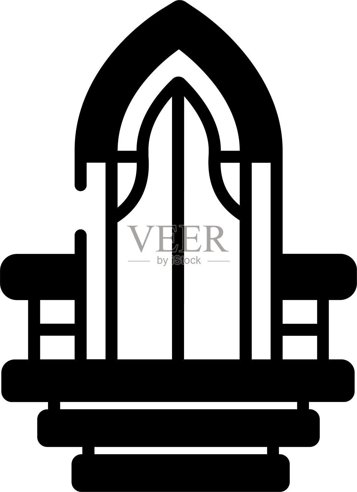 寺庙门的字形和直线矢量插图插画图片素材