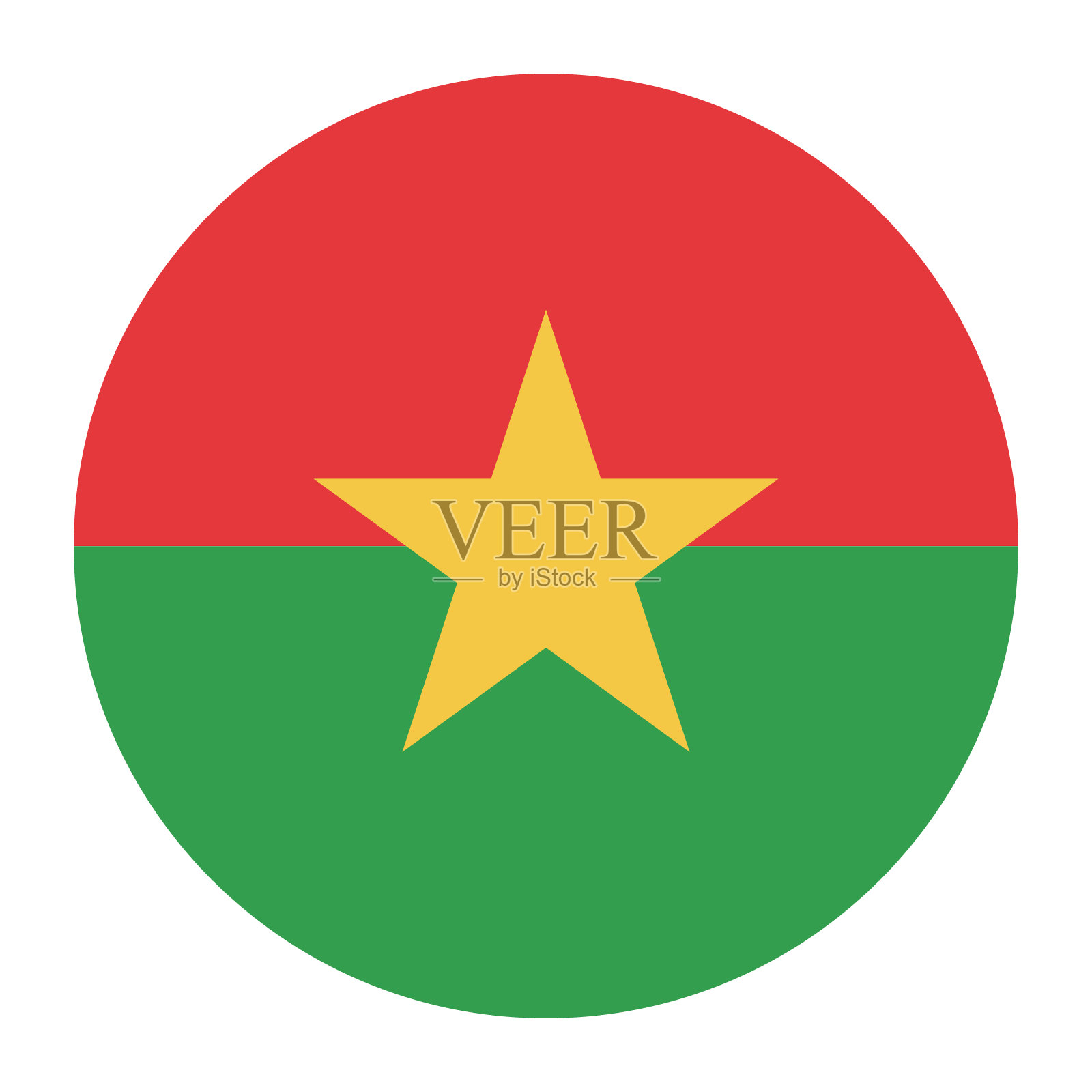 布基纳法索国旗。按钮标志图标。标准颜色。圆形按钮图标。圆圈图标。电脑插图。数码插图。矢量插图。插画图片素材