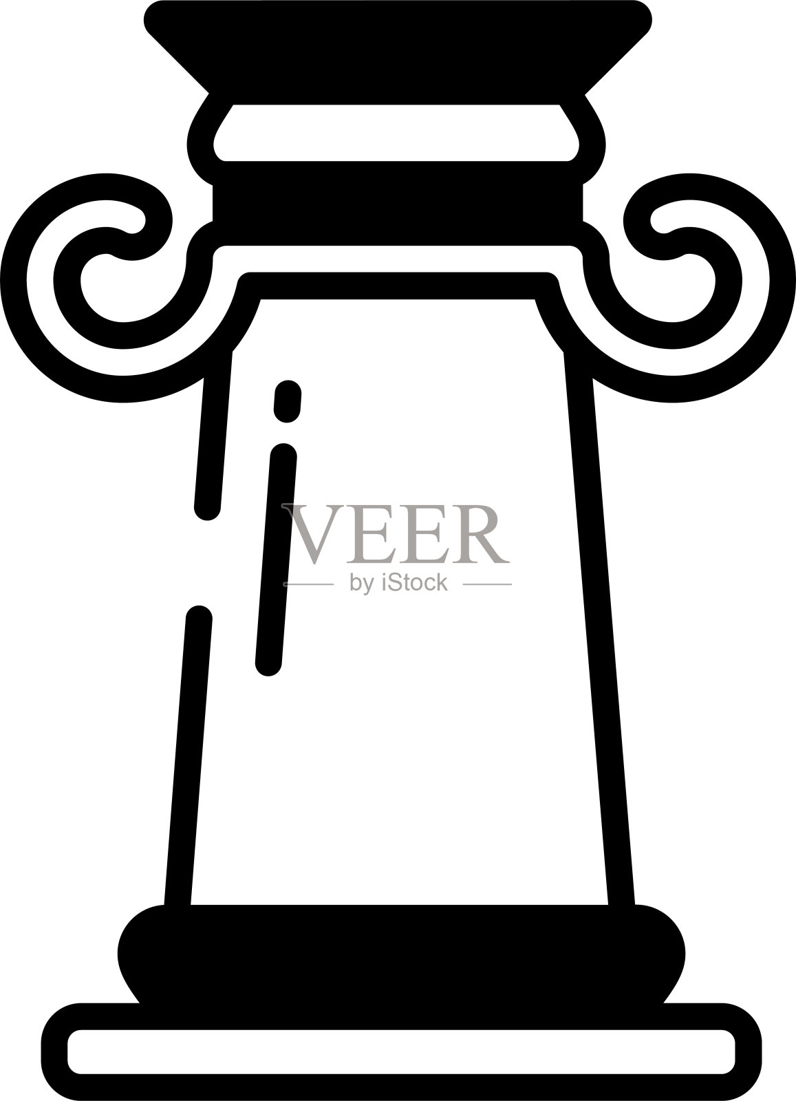 爱奥尼亚希腊柱形文字和线矢量插图插画图片素材