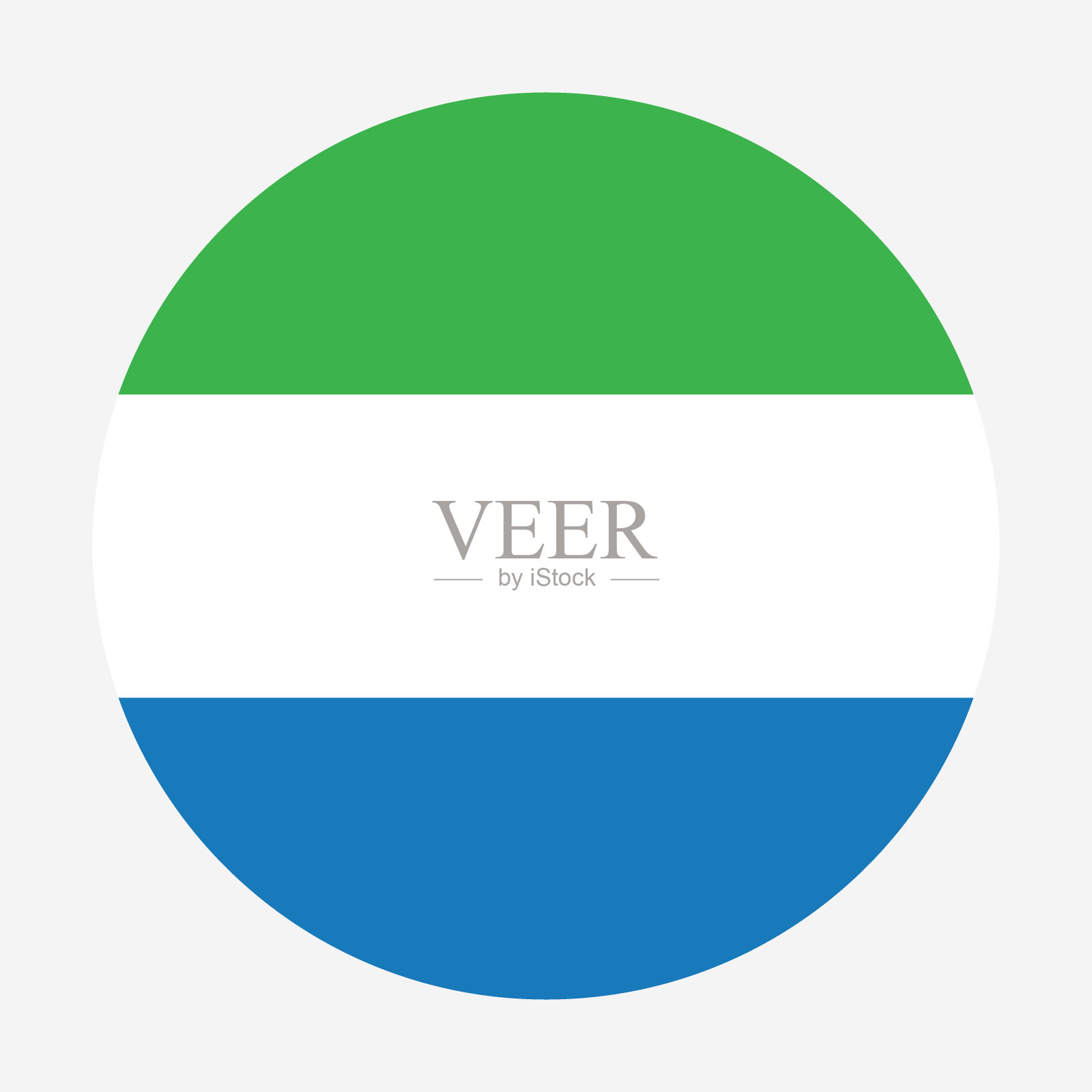 塞拉利昂国旗。圆形图标标志。标准颜色。按钮标志图标。数码插图。电脑插图。矢量插图。插画图片素材