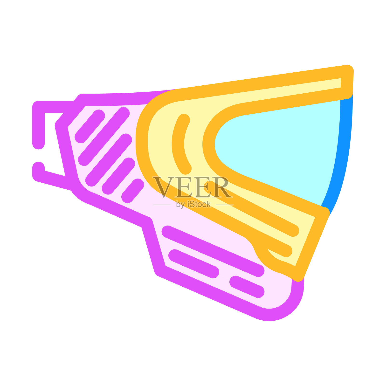 面具彩弹游戏彩色图标矢量插图插画图片素材