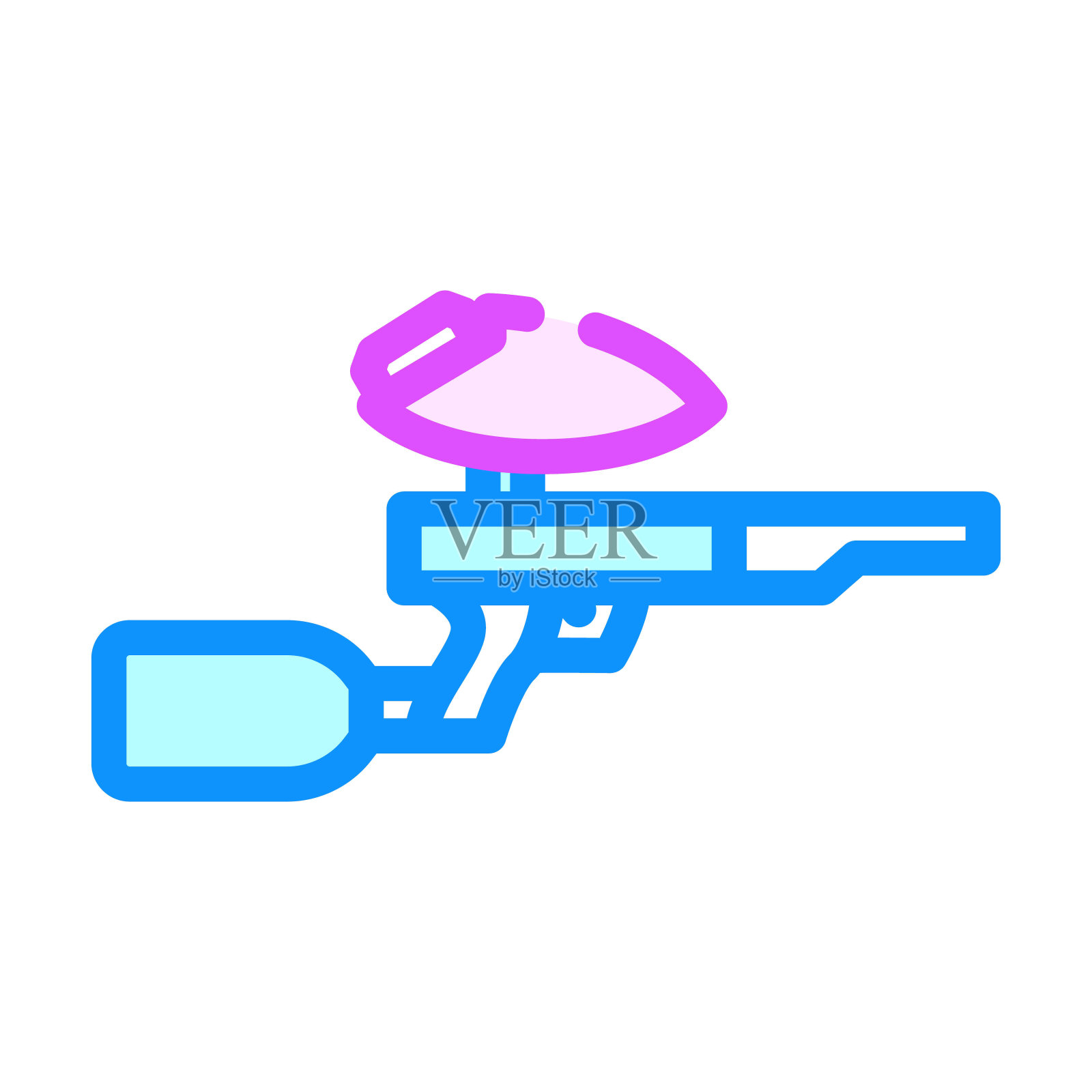 枪彩弹游戏彩色图标矢量插图插画图片素材