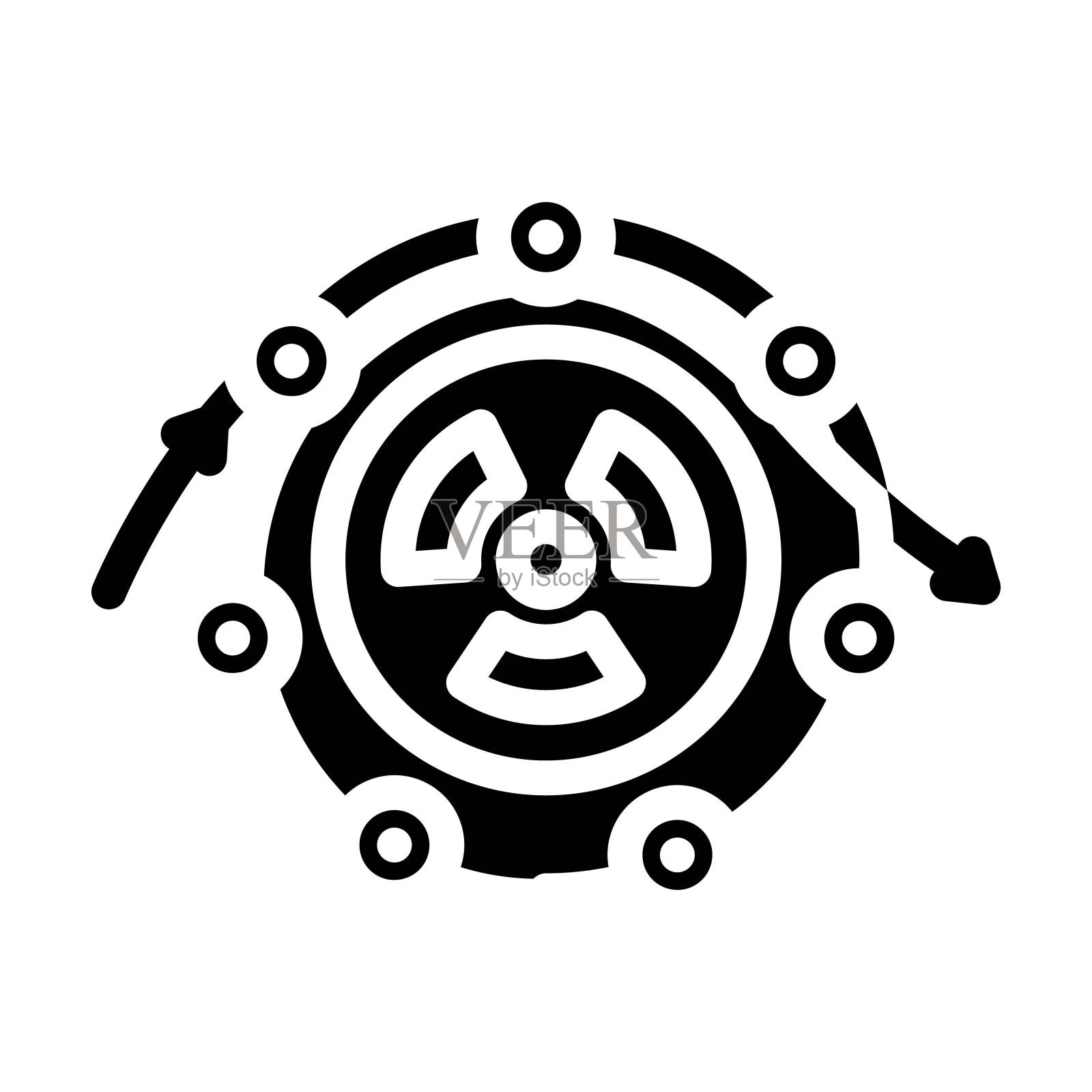 燃料循环核能符号图标矢量说明插画图片素材