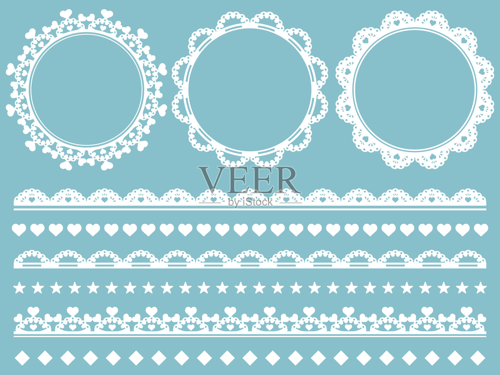 蕾丝装饰套装插画图片素材