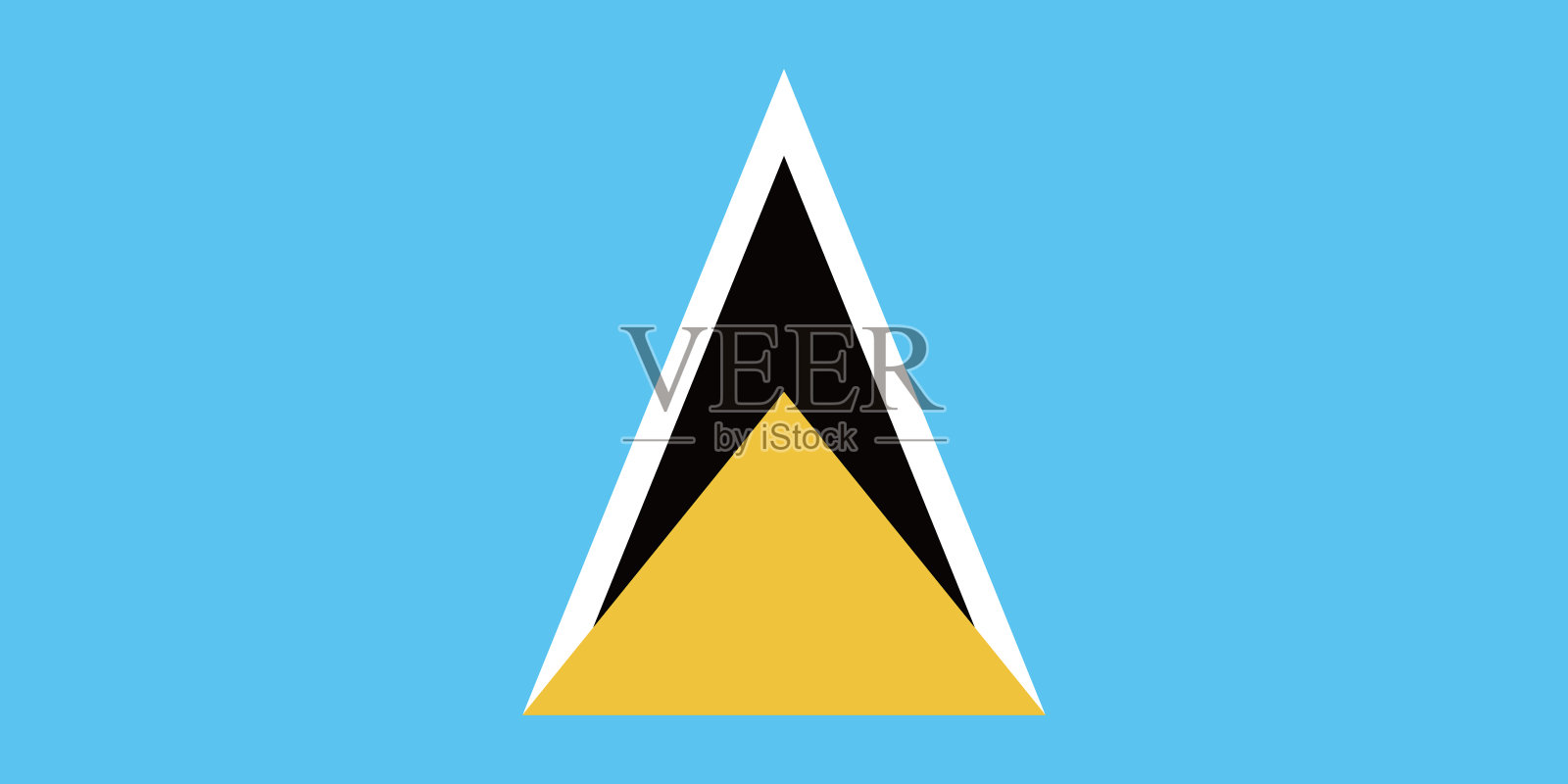 圣卢西亚国旗标准色矩形图标数字插画矢量图插画图片素材