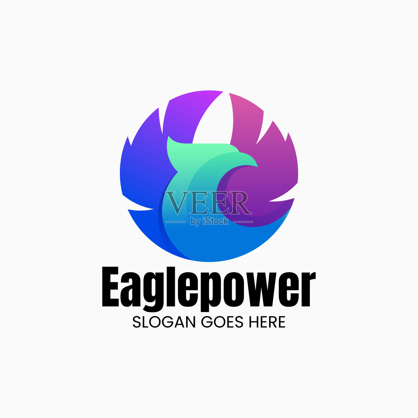 矢量插图鹰渐变彩色风格插画图片素材