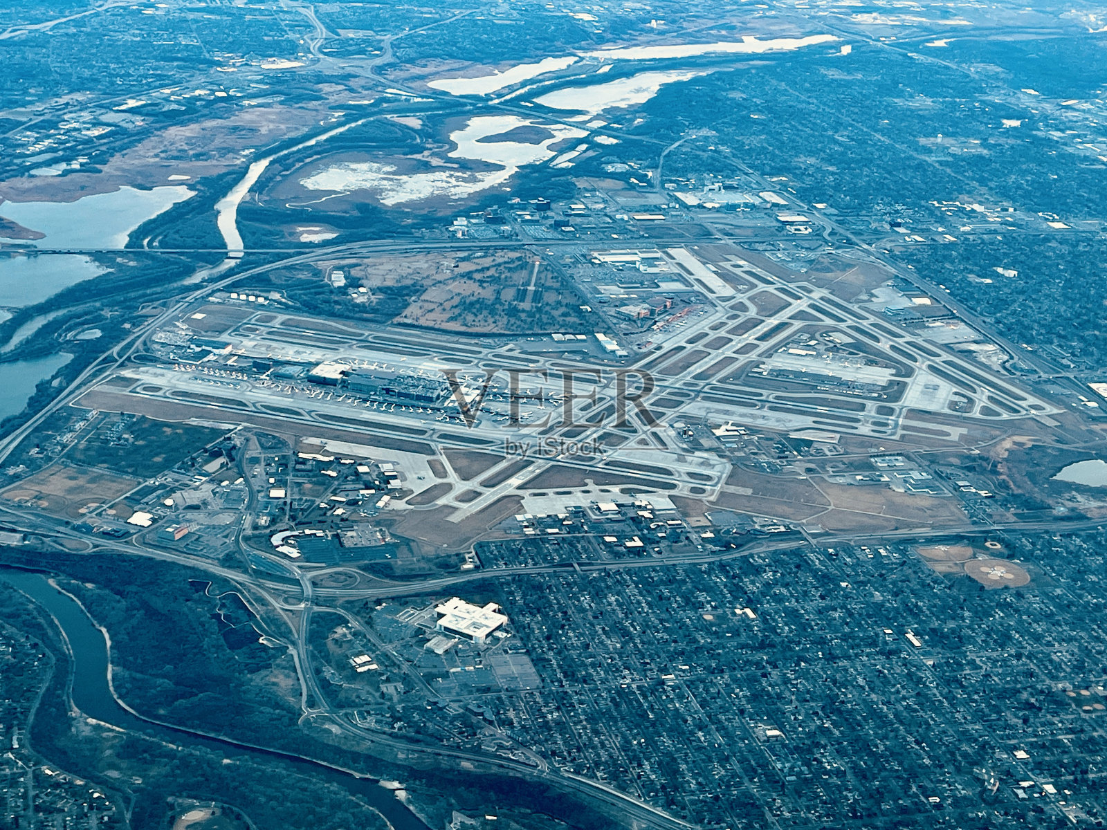 明尼苏达州明尼阿波利斯机场的航拍照片照片摄影图片