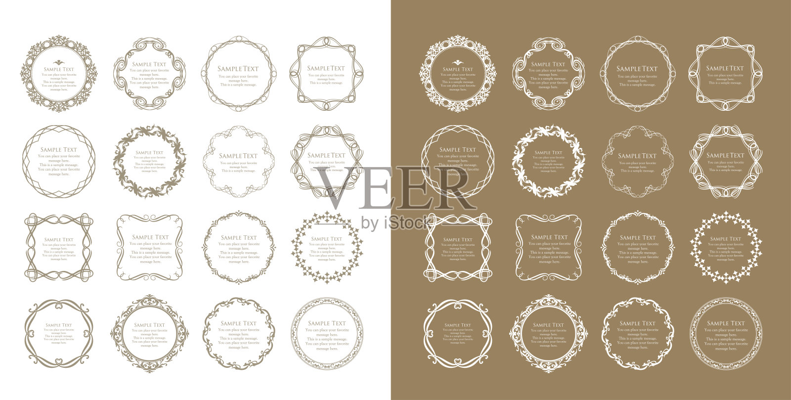 优雅，华丽和优雅的框架集插画图片素材