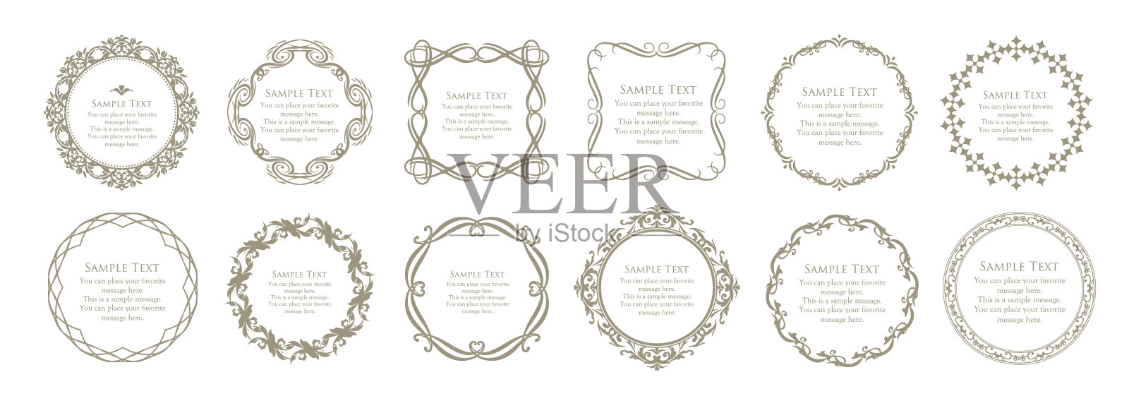 优雅，华丽和优雅的框架集插画图片素材