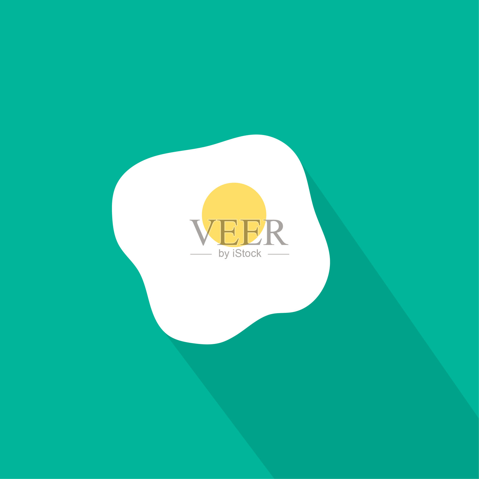 简单的煎蛋图标。健康早餐的标志。单面煎鸡蛋。矢量插图。每股收益10。插画图片素材