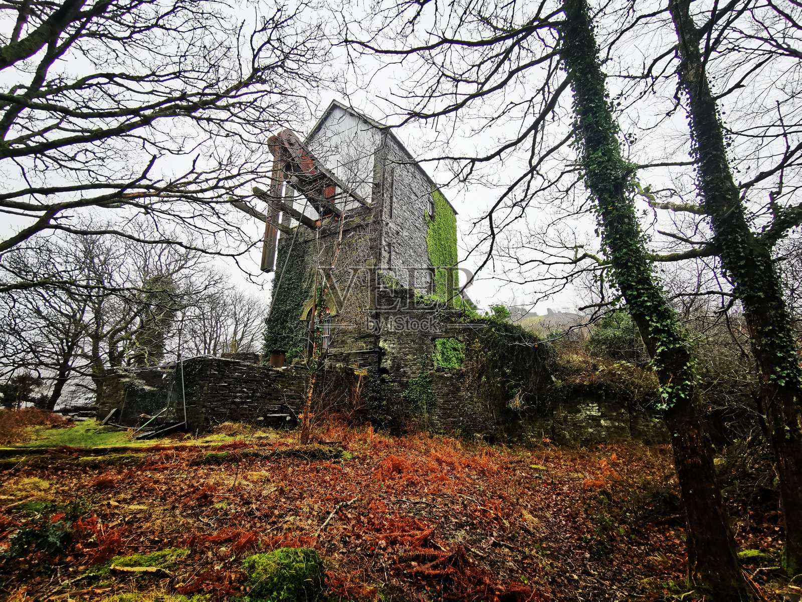 废弃的采石场被发现的。照片摄影图片