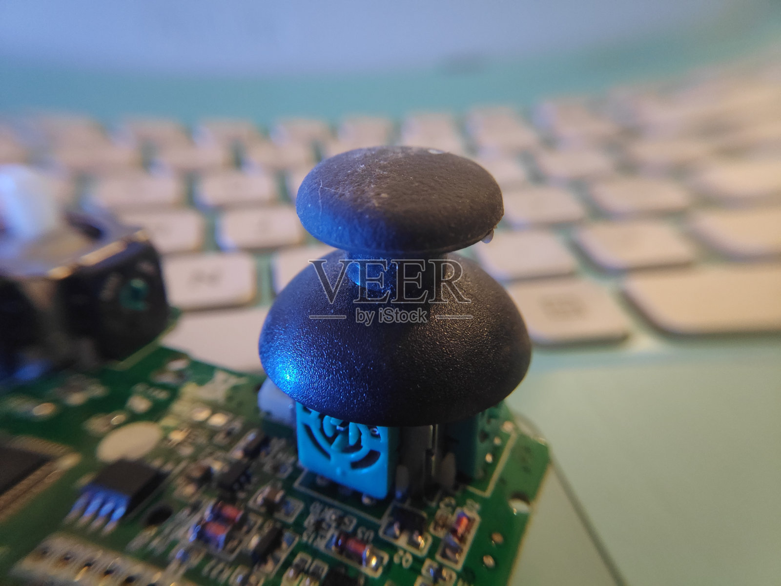 游戏机操纵杆开关控制器的特写图像照片摄影图片