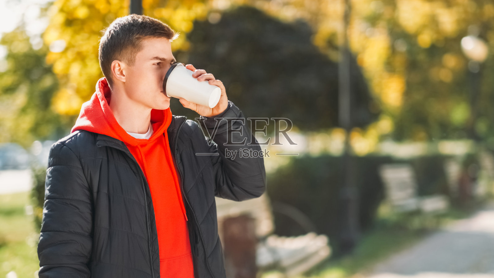 外卖咖啡街闲人饮园照片摄影图片