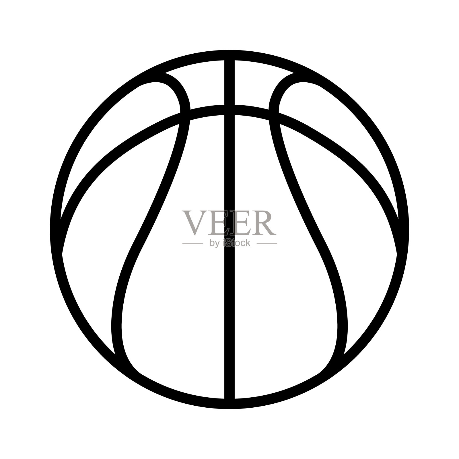 篮球单线图标插画图片素材