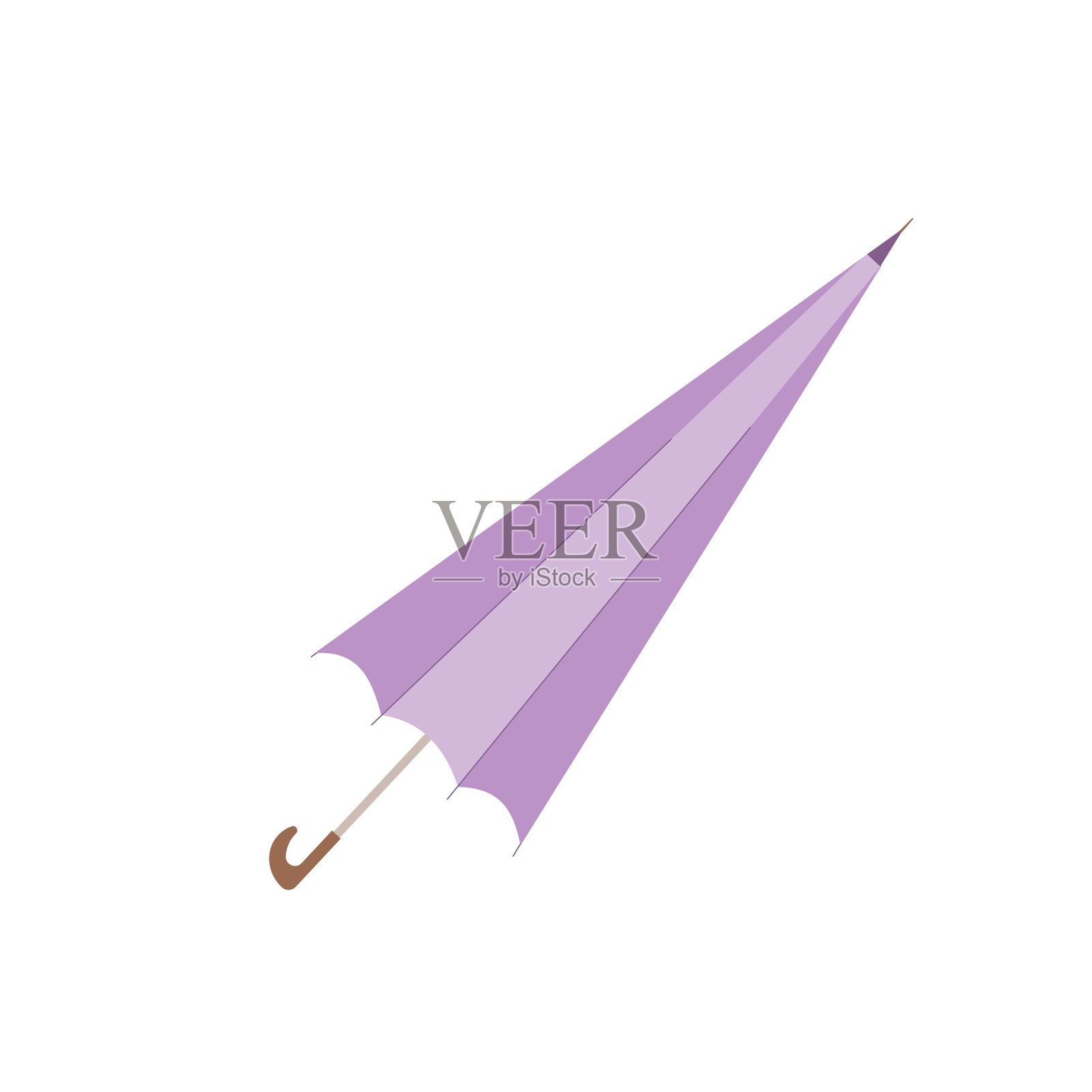 折叠伞孤立。遮阳伞为雨天遮阳。白色背景的春季工具。矢量平面插图插画图片素材