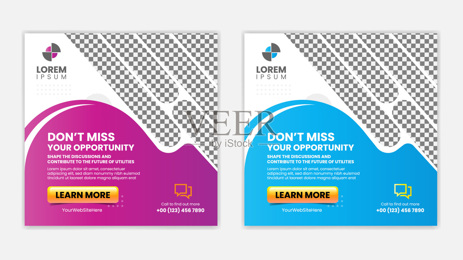 社交媒体的宣传横幅插画图片素材