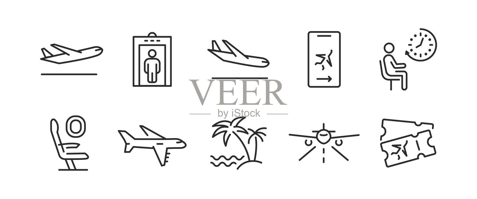 航空旅行图标插画图片素材