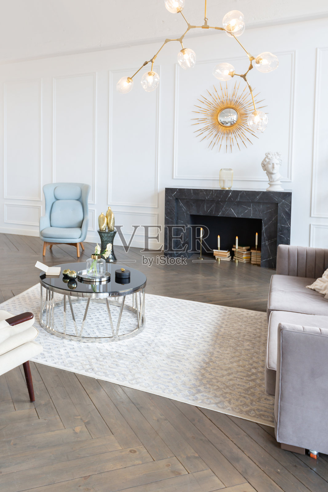 现代、豪华、时尚公寓,室内,在柔和的颜色。,A,非常照片摄影图片