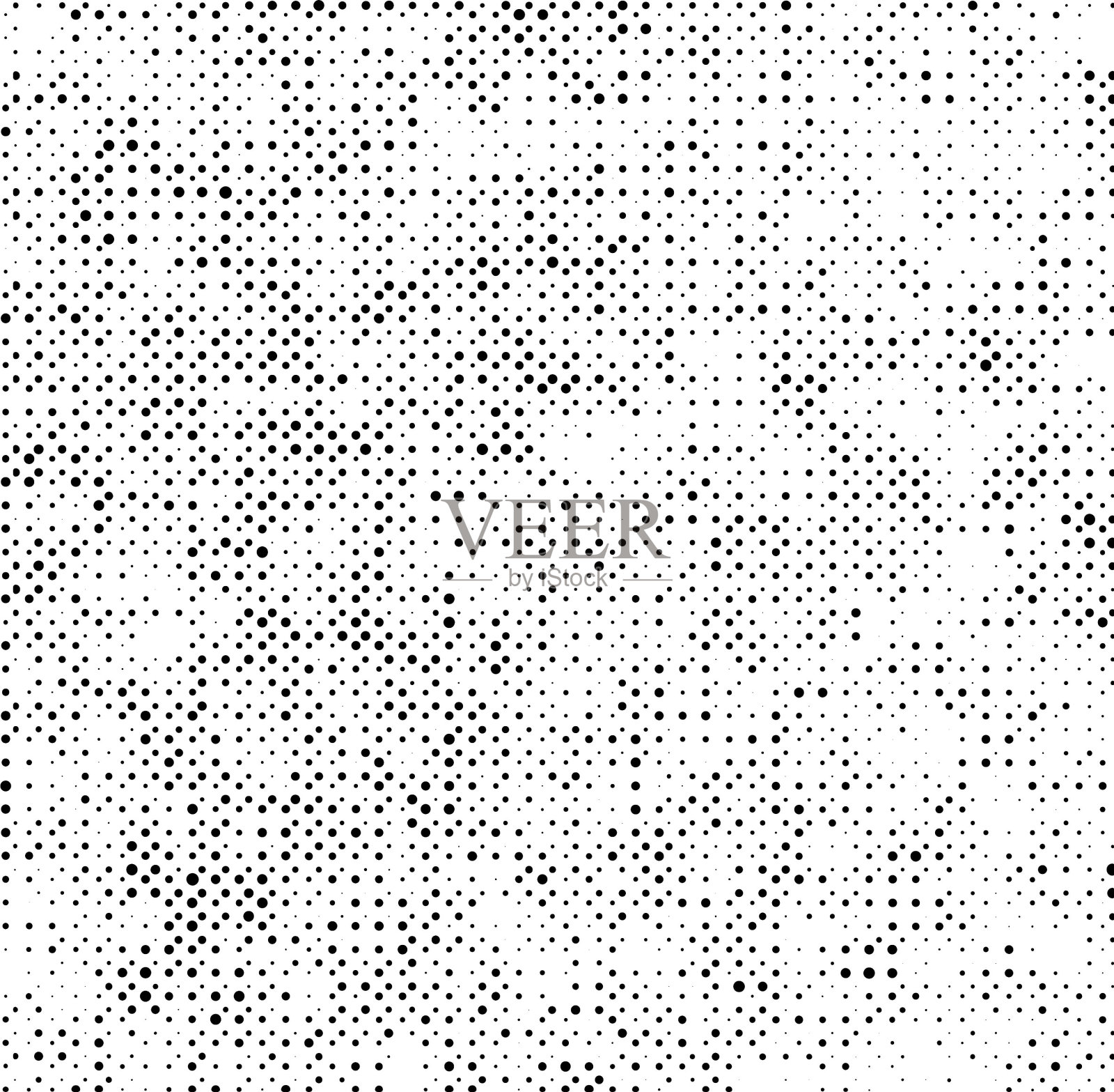 带有小圆点的黑白点背景，带有圆点grunge纹理的黑白半色调图案，插画图片素材
