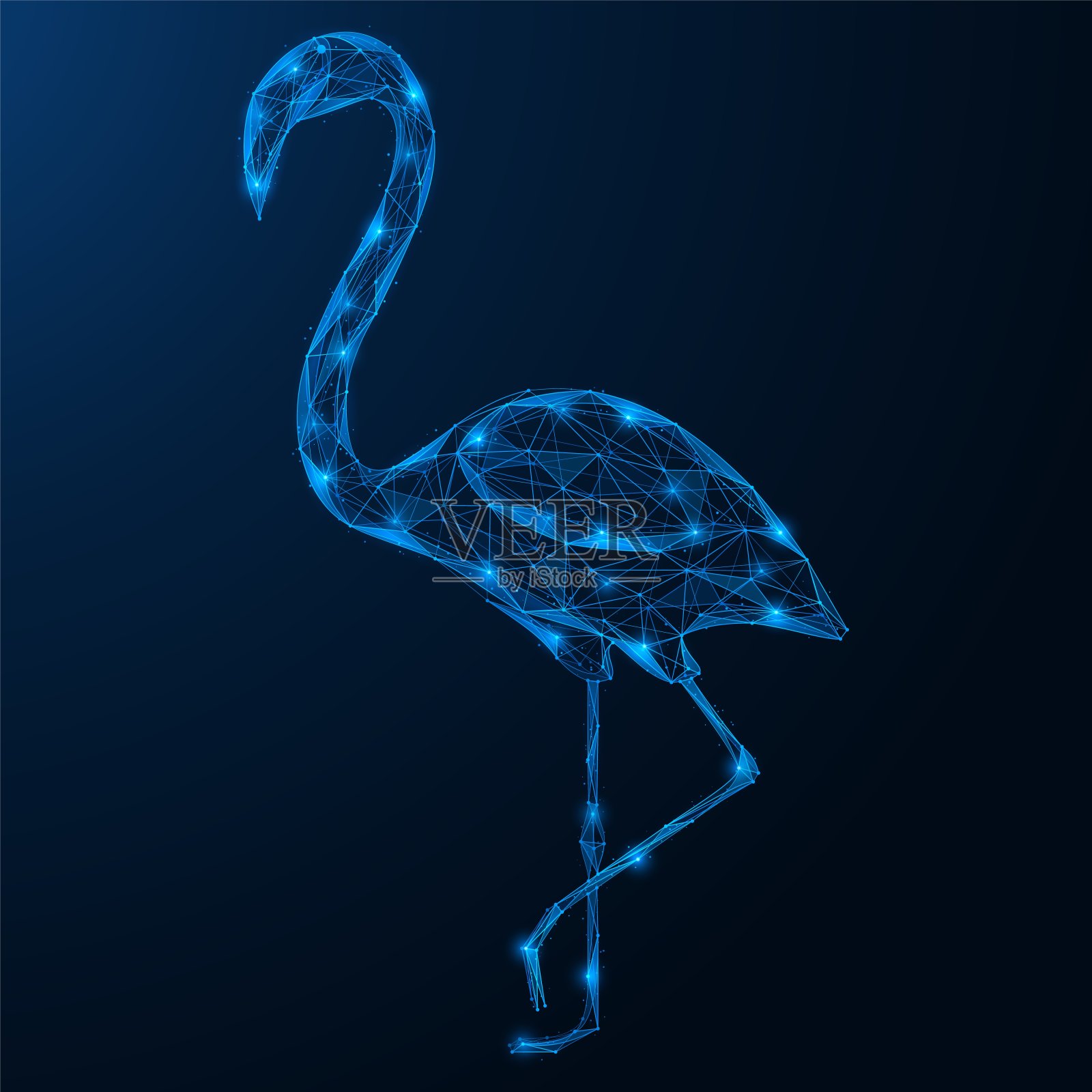 未来的火烈鸟。插画图片素材