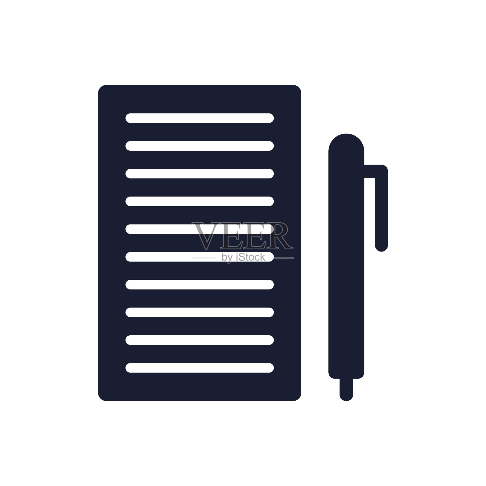 固体矢量图标的日记插画图片素材