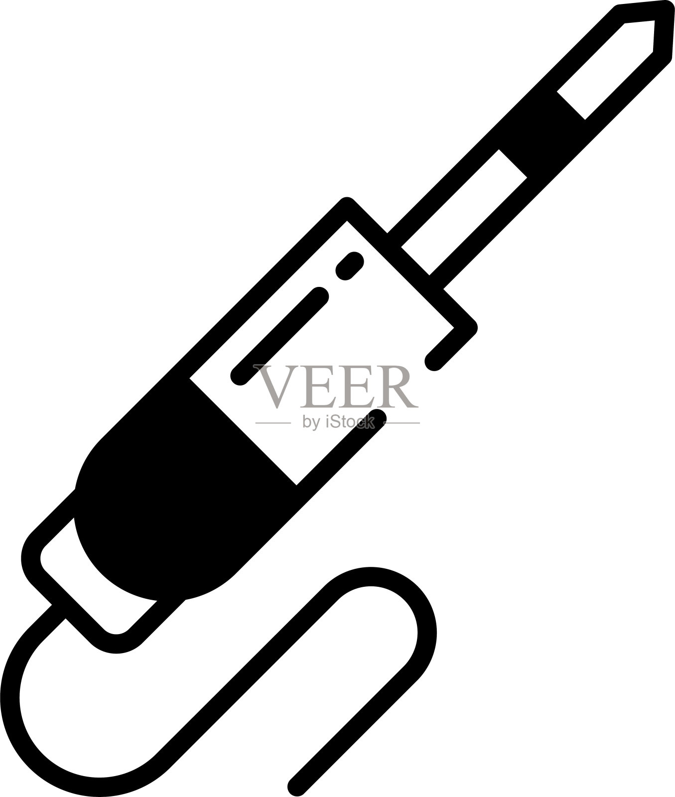 连接器字形和线矢量插图插画图片素材