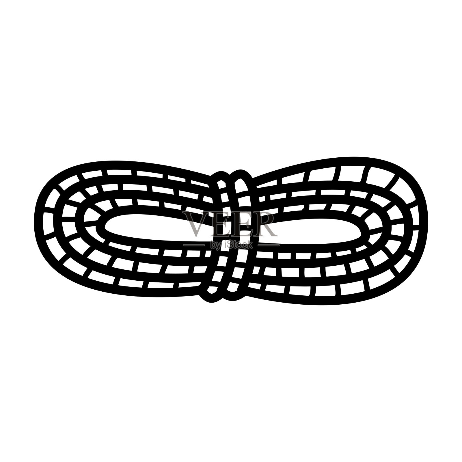 绳子涂鸦。矢量插图隔离在白色。插画图片素材