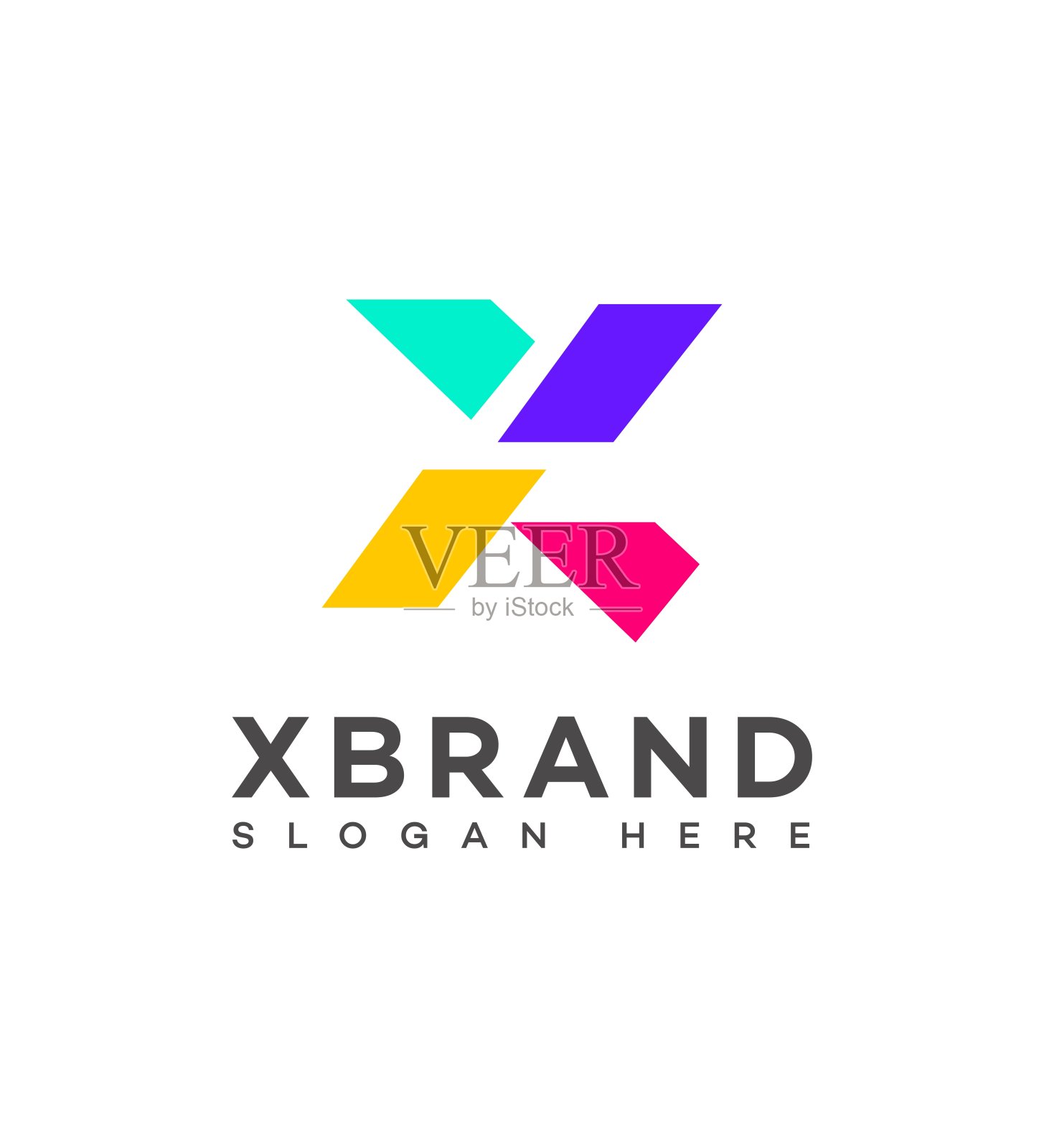 X字母图标品牌Logo标识，X字母符号模板插画图片素材