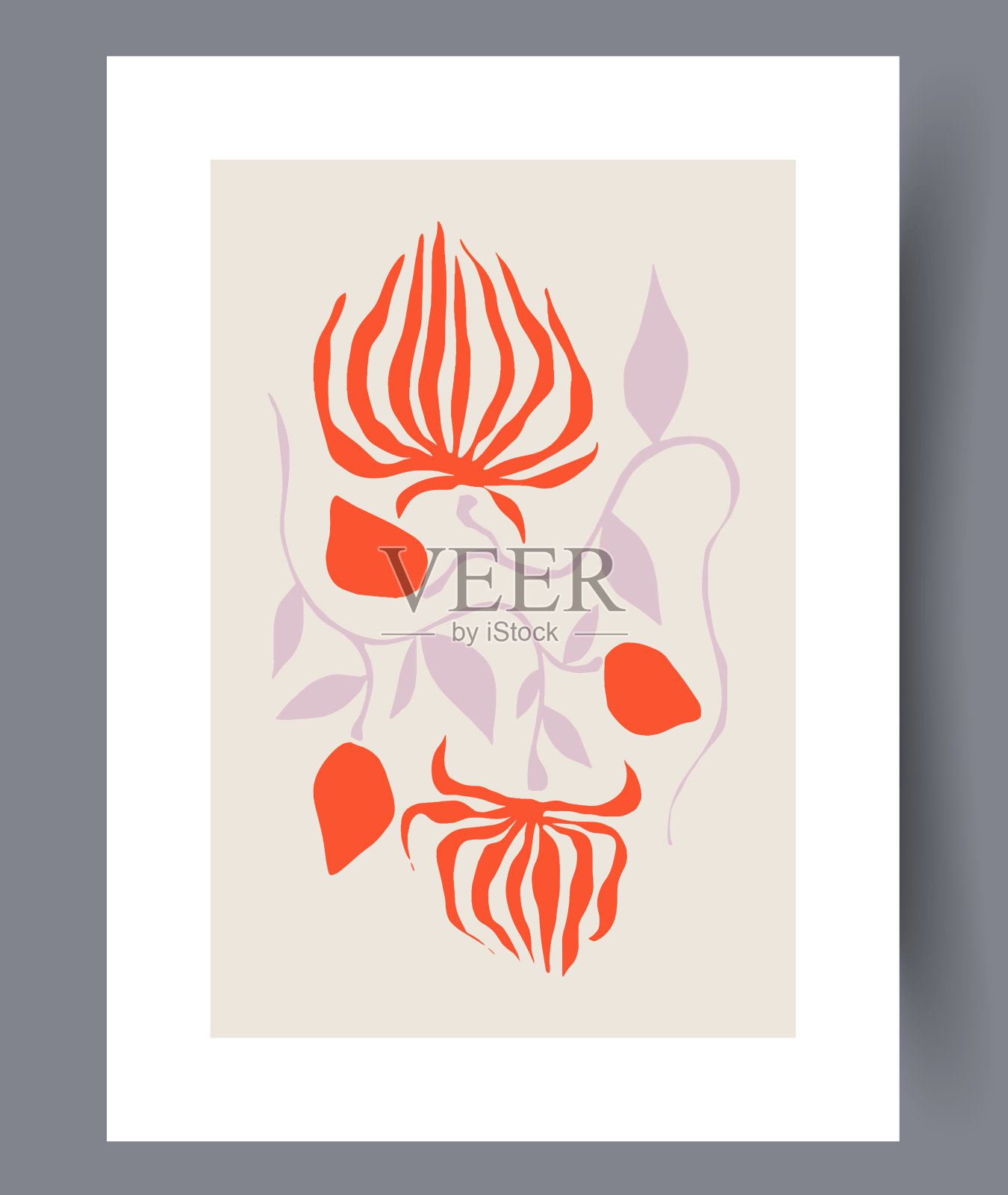 静物花实验墙艺术版画插画图片素材