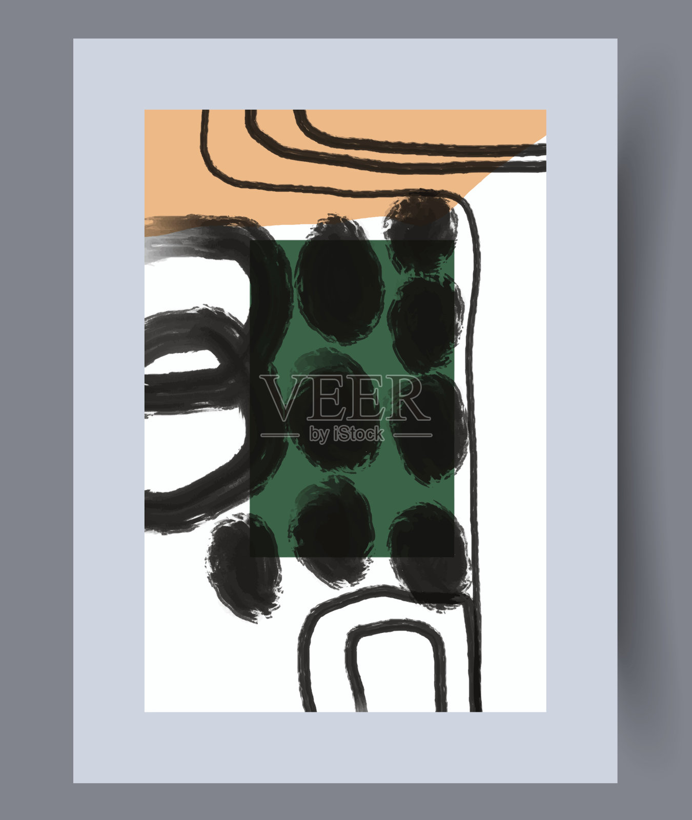 抽象绘画北欧元素墙艺术版画插画图片素材